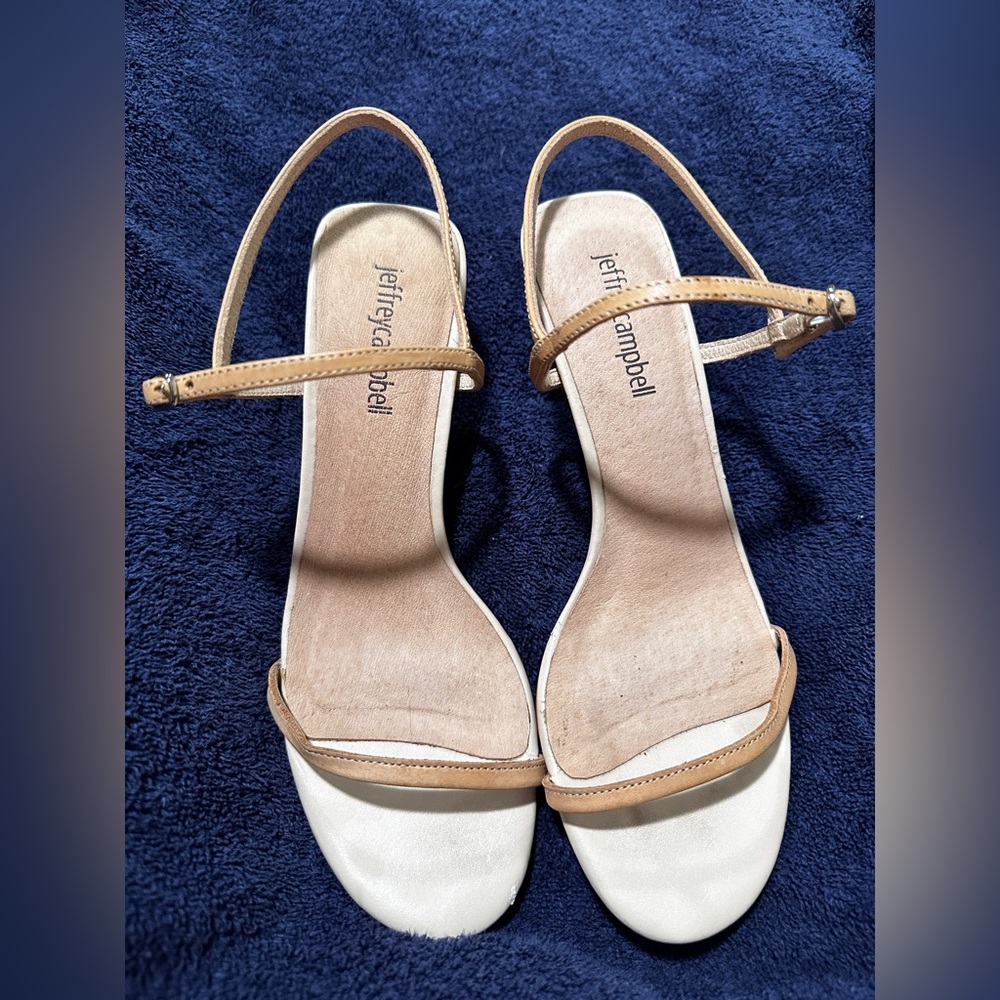 Jeffrey Campbell Brown and Cream Sandals